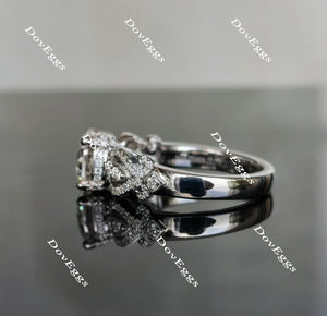 Lab Diamond Ring with Pave Accents (Moissanite/LGD) in 10K/14K Gold or Platinum | DovEggs