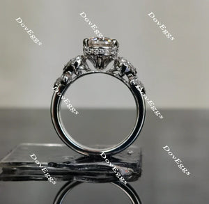 Lab Diamond Ring with Pave Accents (Moissanite/LGD) in 10K/14K Gold or Platinum | DovEggs