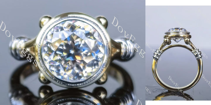 Doveggs round solitaire vintage moissanite engagement ring