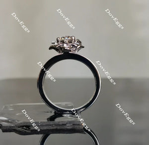 Floral Lab Diamond Ring with Pave Accents in Platinum | DovEggs