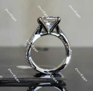 Lab Diamond Ring with Pave Accents (Moissanite/LGD) in 10K/14K Gold or Platinum | DovEggs