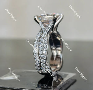 Lab Diamond Ring with Pave Accents (Moissanite/LGD) in 10K/14K Gold or Platinum | DovEggs