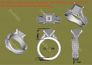 Lab Diamond Ring with Pave Accents (Moissanite/LGD) in 10K/14K Gold or Platinum | DovEggs