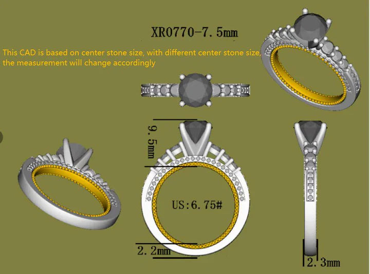 Custom Pave Lab Diamonds in 10K/14K/18K Gold or Platinum