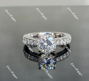 Eternity Pave Lab Diamond Ring with Pave Accents in 10K/14K Gold | DovEggs