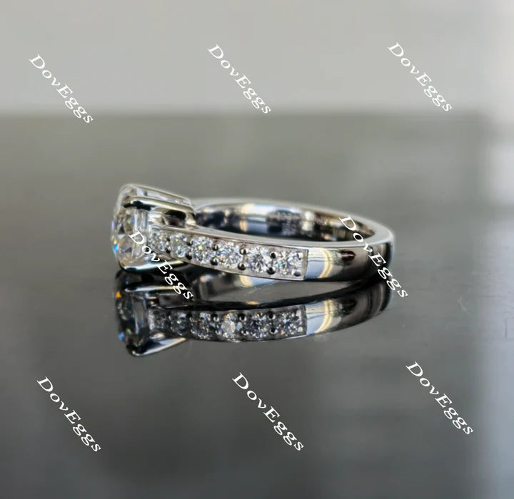Eternity Pave Lab Diamond Ring with Pave Accents in 10K/14K Gold | DovEggs