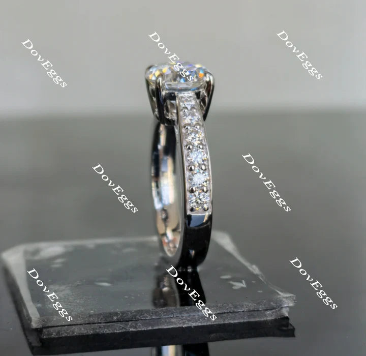 Eternity Pave Lab Diamond Ring with Pave Accents in 10K/14K Gold | DovEggs