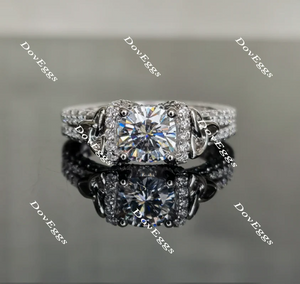 Lab Diamond Ring with GHI Color Accents (Moissanite/LGD) in 10K/14K Gold or Platinum | DovEggs