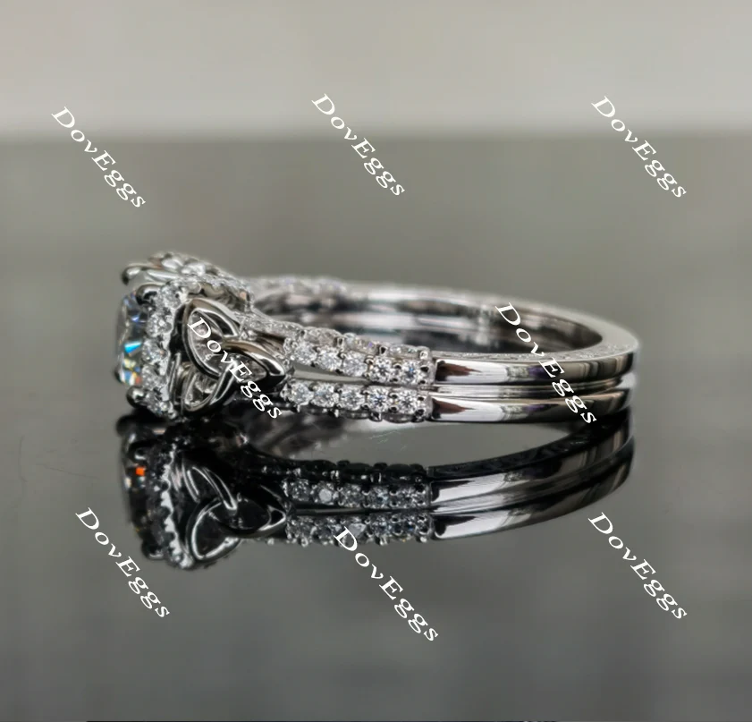 Lab Diamond Ring with GHI Color Accents (Moissanite/LGD) in 10K/14K Gold or Platinum | DovEggs