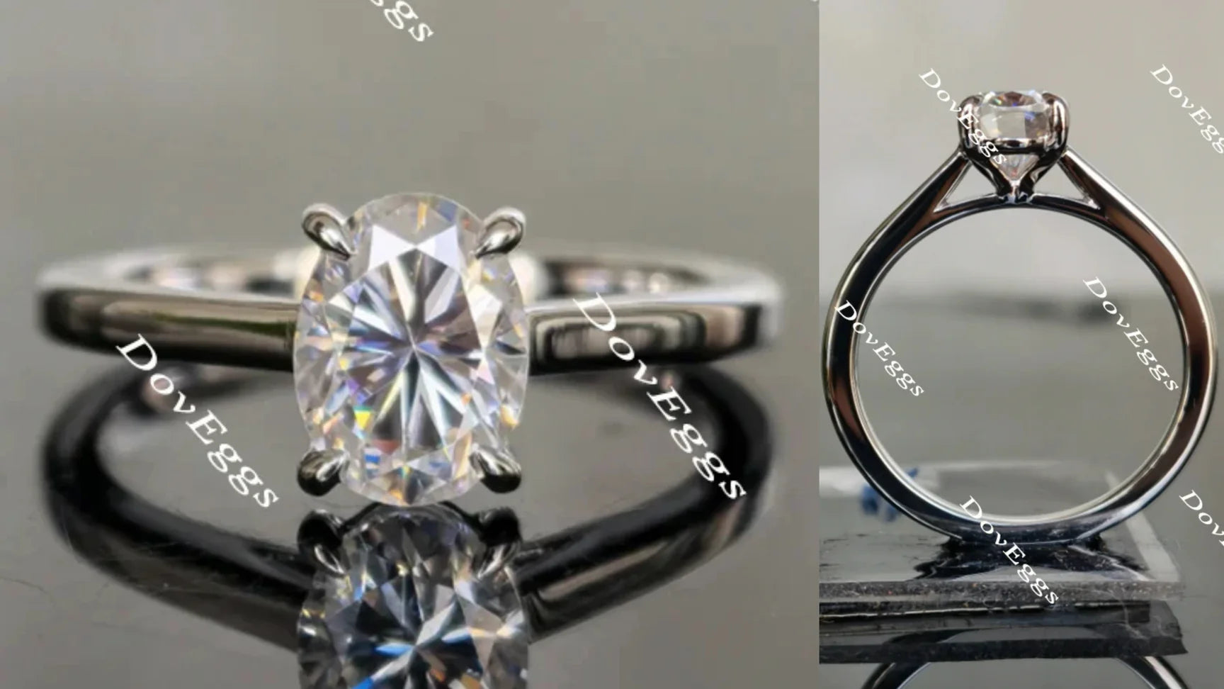 Classic Solitaire Lab Diamond Ring in 10K/14K Gold or Platinum | DovEggs
