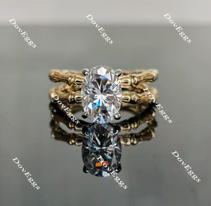 Lab Diamond Ring with Pave Accents (Moissanite/LGD) in 10K/14K Gold or Platinum | DovEggs