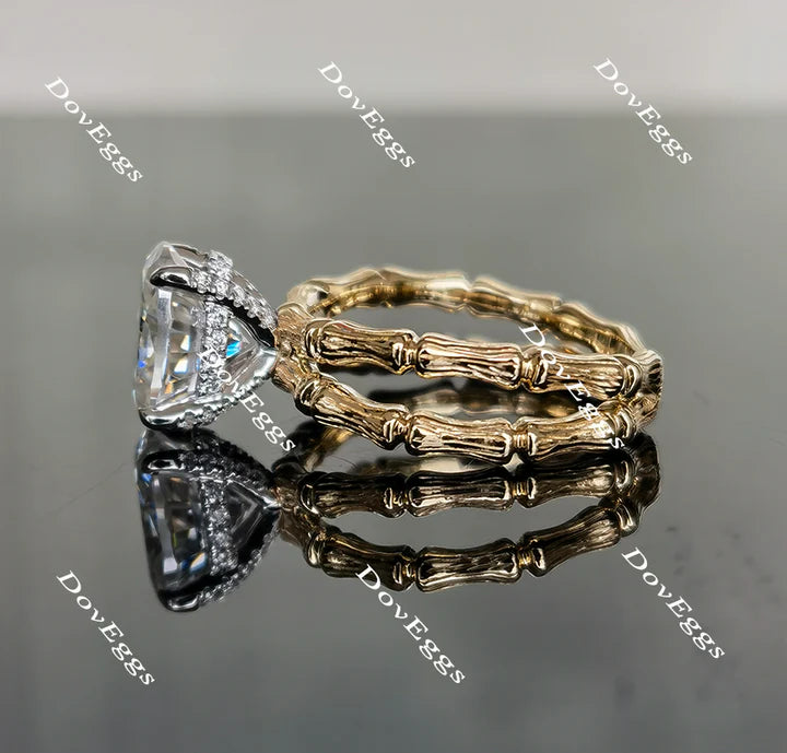 Lab Diamond Ring with Pave Accents (Moissanite/LGD) in 10K/14K Gold or Platinum | DovEggs
