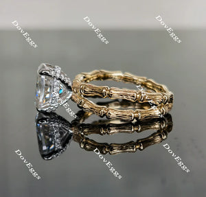 Lab Diamond Ring with Pave Accents (Moissanite/LGD) in 10K/14K Gold or Platinum | DovEggs