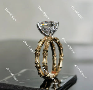 Lab Diamond Ring with Pave Accents (Moissanite/LGD) in 10K/14K Gold or Platinum | DovEggs