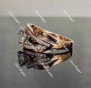 Lab Diamond Ring with Pave Accents (Moissanite/LGD) in 10K/14K Gold or Platinum | DovEggs