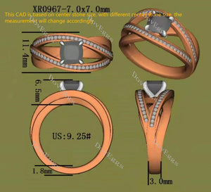 Lab Diamond Ring with Pave Accents (Moissanite/LGD) in 10K/14K Gold or Platinum | DovEggs