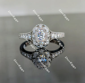 Lab Diamond Ring with GHI Color Accents (Moissanite/LGD) in 10K/14K/18K Gold or Platinum | DovEggs