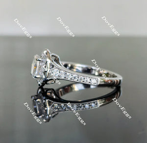 Lab Diamond Ring with GHI Color Accents (Moissanite/LGD) in 10K/14K/18K Gold or Platinum | DovEggs