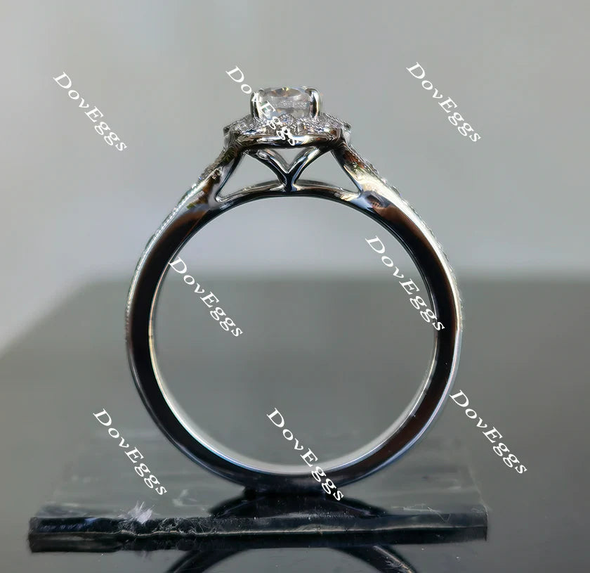 Lab Diamond Ring with GHI Color Accents (Moissanite/LGD) in 10K/14K/18K Gold or Platinum | DovEggs