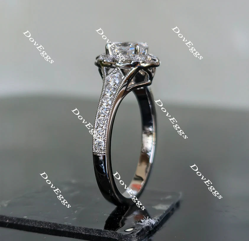 Lab Diamond Ring with GHI Color Accents (Moissanite/LGD) in 10K/14K/18K Gold or Platinum | DovEggs