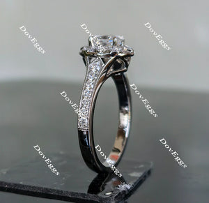 Lab Diamond Ring with GHI Color Accents (Moissanite/LGD) in 10K/14K/18K Gold or Platinum | DovEggs