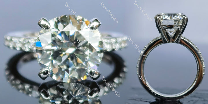 DovEggs half eternity pave engagement ring only semi-mount only(Exclusively to DovEggs Stones)