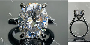 Oval hidden halo moissanite engagement ring main view| Doveggs