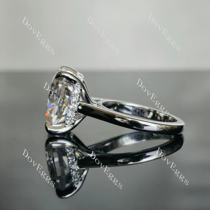 Hidden halo moissanite or lab diamond engagement ring| Doveggs