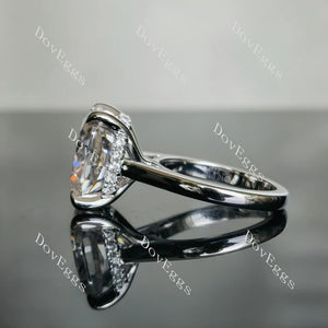 Hidden halo moissanite or lab diamond engagement ring| Doveggs
