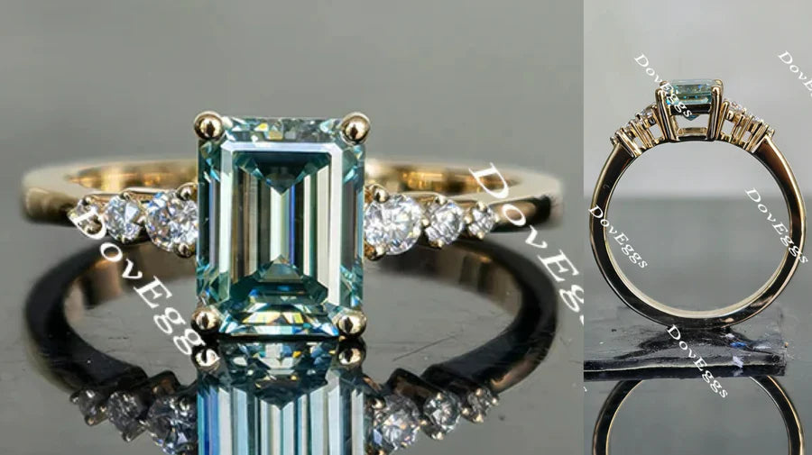 Lab Diamond Ring with Pave Accents (Moissanite/LGD) in 10K/14K/18K Gold or Platinum | DovEggs
