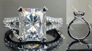 Lab Diamond Ring with Pave Accents (Moissanite/LGD) in 10K/14K/18K Gold or Platinum | DovEggs