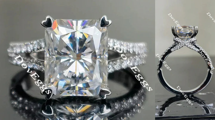 Lab Diamond Ring with Pave Accents (Moissanite/LGD) in 10K/14K/18K Gold or Platinum | DovEggs