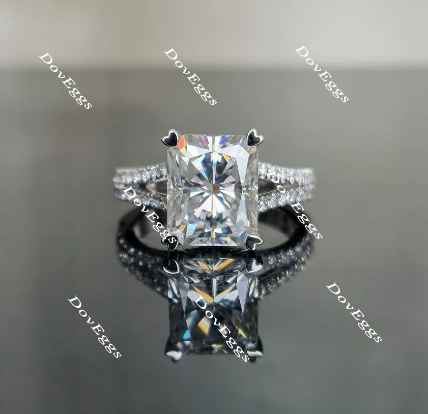 Lab Diamond Ring with Pave Accents (Moissanite/LGD) in 10K/14K/18K Gold or Platinum | DovEggs