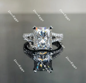 Lab Diamond Ring with Pave Accents (Moissanite/LGD) in 10K/14K/18K Gold or Platinum | DovEggs