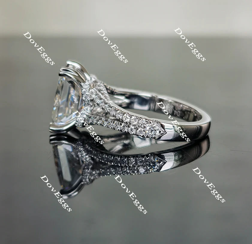 Lab Diamond Ring with Pave Accents (Moissanite/LGD) in 10K/14K/18K Gold or Platinum | DovEggs
