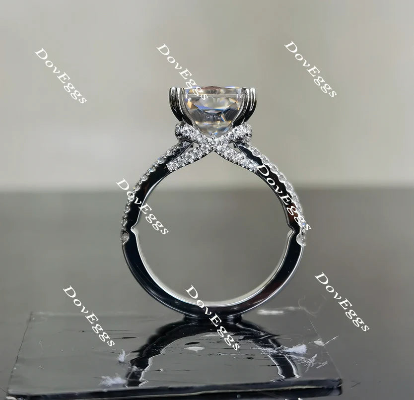Lab Diamond Ring with Pave Accents (Moissanite/LGD) in 10K/14K/18K Gold or Platinum | DovEggs