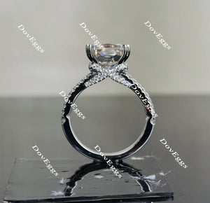 Lab Diamond Ring with Pave Accents (Moissanite/LGD) in 10K/14K/18K Gold or Platinum | DovEggs