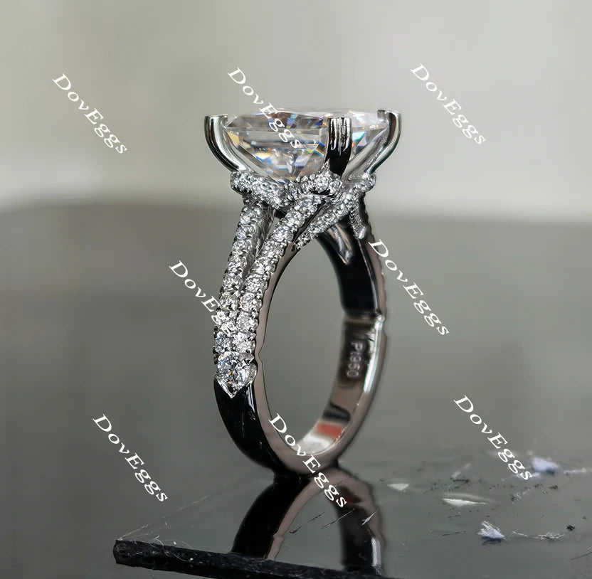 Lab Diamond Ring with Pave Accents (Moissanite/LGD) in 10K/14K/18K Gold or Platinum | DovEggs