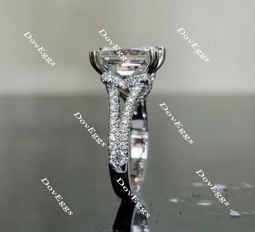 Lab Diamond Ring with Pave Accents (Moissanite/LGD) in 10K/14K/18K Gold or Platinum | DovEggs