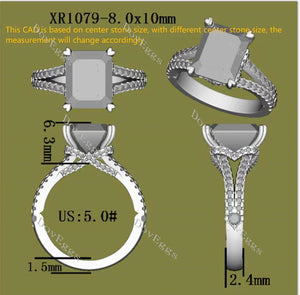 Lab Diamond Ring with Pave Accents (Moissanite/LGD) in 10K/14K/18K Gold or Platinum | DovEggs