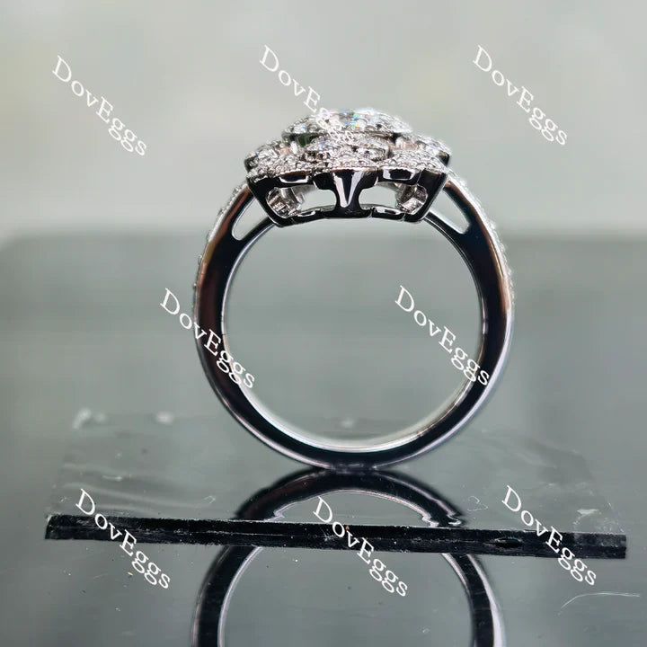 Custom Lab Diamond Ring with Pave Accents in Gold or Platinum | DovEggs