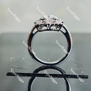 Custom Lab Diamond Ring with Pave Accents in Gold or Platinum | DovEggs