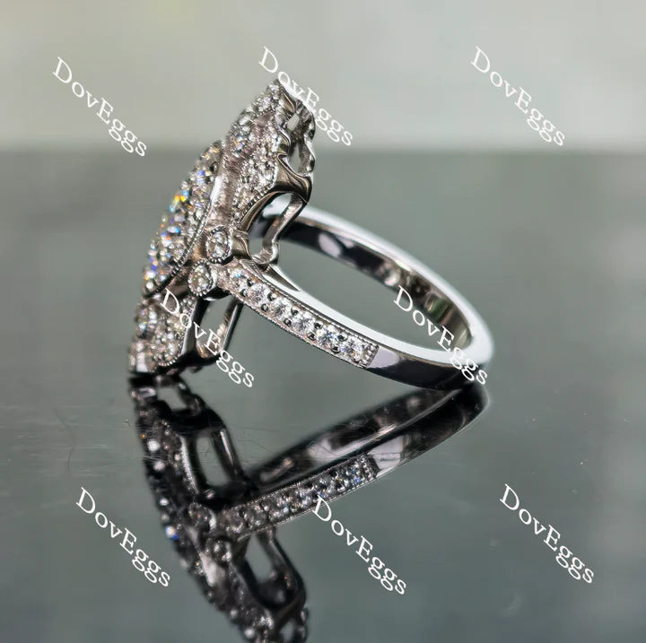 Lab Diamond Ring with Pave Accents in Gold or Platinum | DovEggs