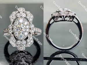 Lab Diamond Ring with Pave Accents in Gold or Platinum | DovEggs