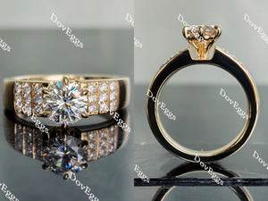 Ethical Lab Diamond Ring with Pave Accents in Gold or Platinum | DovEggs