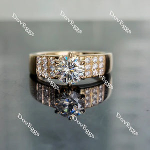 Ethical Lab Diamond Ring with Pave Accents in Gold or Platinum | DovEggs