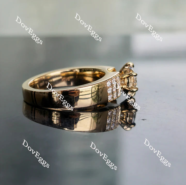 Ethical Lab Diamond Ring with Pave Accents in Gold or Platinum | DovEggs