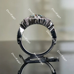 Lab Diamond Ring with Pave Accents (Moissanite/LGD) in 10K/14K Gold or Platinum | DovEggs
