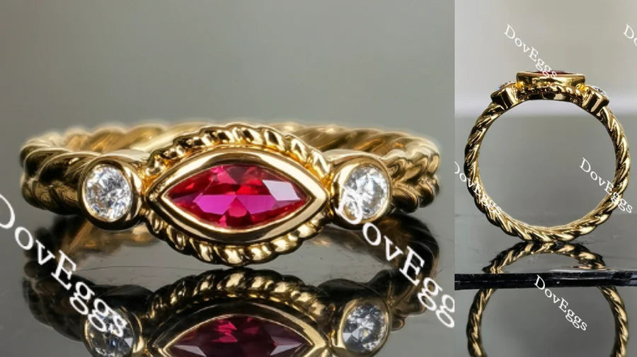 Lab Diamond Ring with GHI Color Accents (Moissanite/LGD) in 10K/14K Gold or Platinum | DovEggs