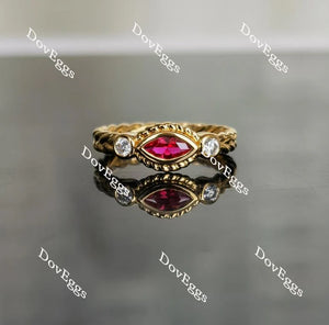Lab Diamond Ring with GHI Color Accents (Moissanite/LGD) in 10K/14K Gold or Platinum | DovEggs